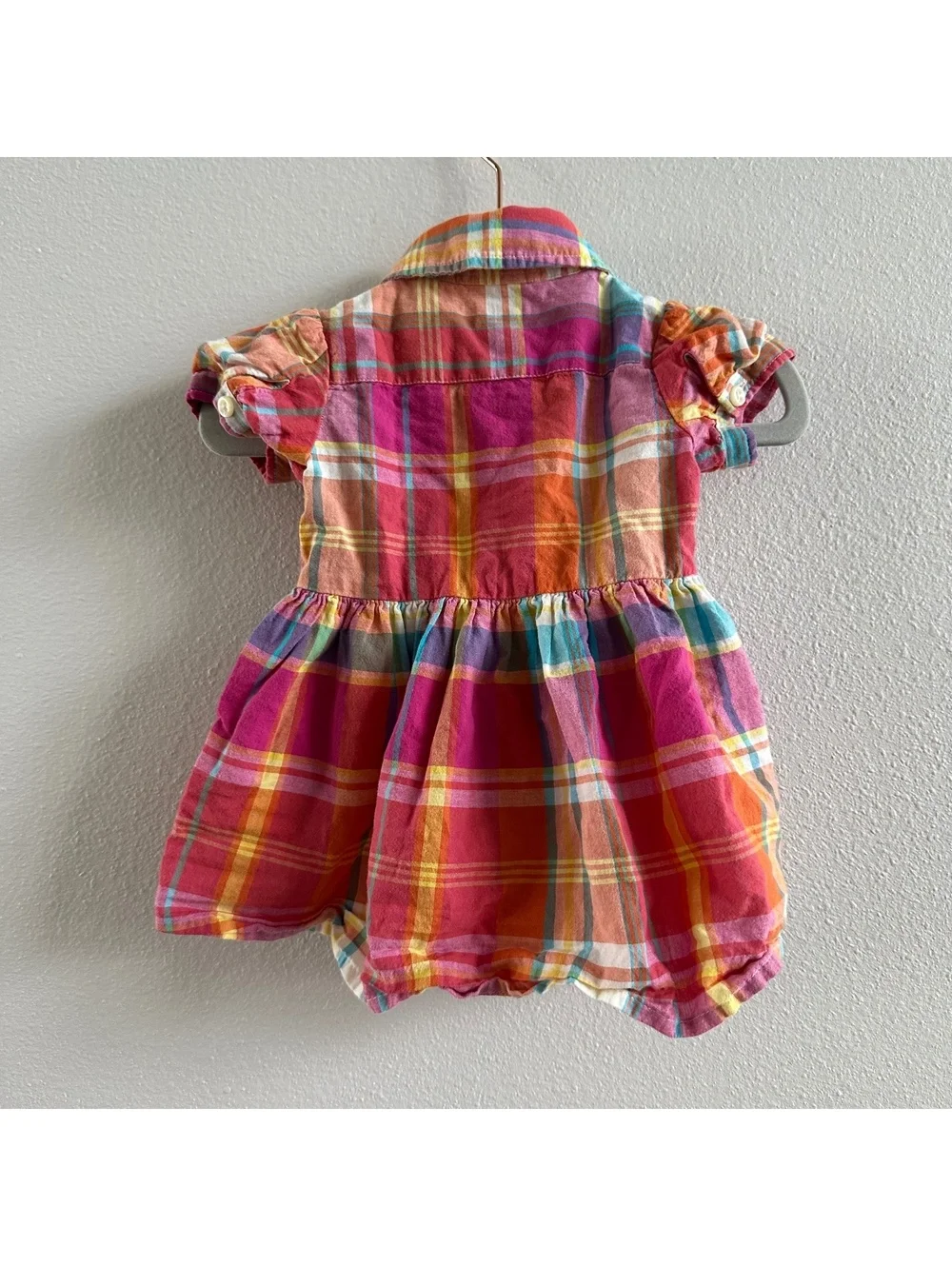 Ralph Lauren Plaid Cotton Madras Shirtdress Baby Girl 3M
